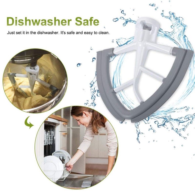 Prokitchen Flex Edge Beater Fit for Kitchenaid Mixer, 4.5-5 Quart Tilt-Head Flat Beater Fit for Kitchen Aid and Accessories Attachments with Silicone Edges Flex Edge Bowl Scraper Bonus 4 Soft Scraper - Image 5